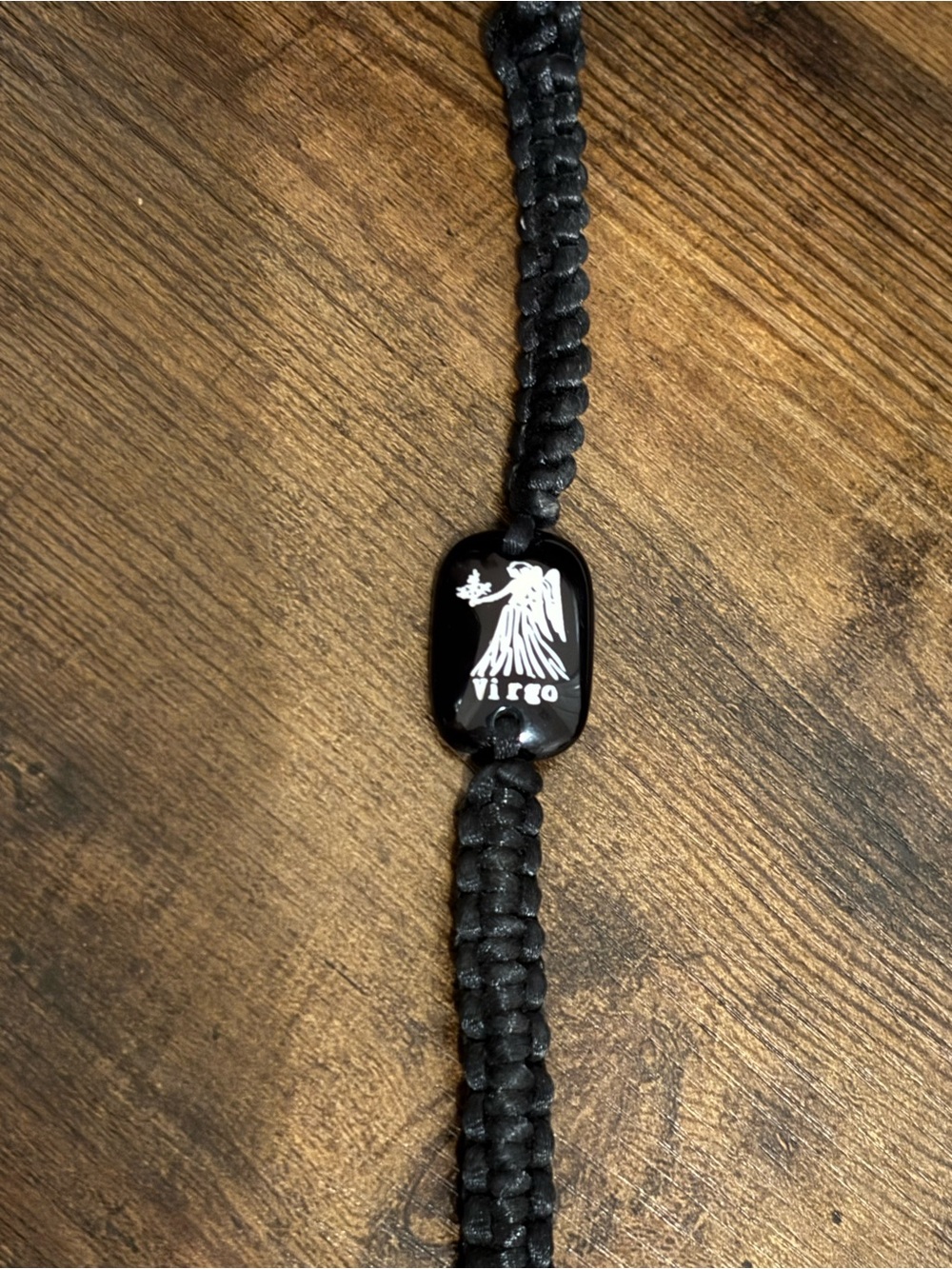 Virgo Black Braided Cord Men’s Zodiac Bracelet